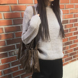 ムコーンベルトビッグショッパーレザーショルダーバッグ