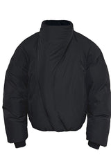 Curved Zip High Neck Puffer