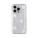 [MADE]  POLKA LACE PHONE CASE PINK (clear jelly hard)
