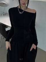 Bichovi one-shoulder brushed t-shirt