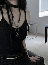 Leopard print scarf sleeveless set