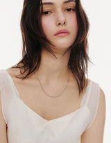 26SS★ Precise Silver (C) Double Rope Chain Necklace