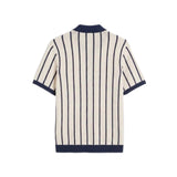 Ivory&Navy Stripe Short Sleeve Cardigan