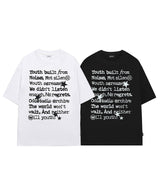 Faded Typo graphic Overfit T-shirt - BLACK