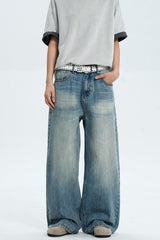 Straight Leg Blue Jeans