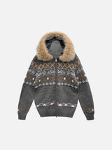 Merrygo Nordic Knit Fur Hoodie (2c)