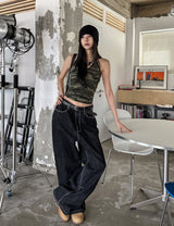 Old Hip Pocket Embroidered Denim Pants