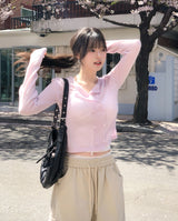 フォグ ダブルボタンモヘアカーディガン