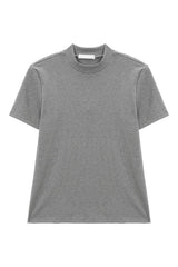 Mock Neck Fitted Short Sleeve Tee