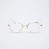 Vatic 1980 Authentic gold frame design Octagon glasses Gold Dior blue lenses