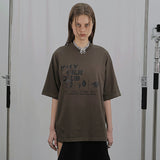 OVERSIZED HIP HOP DANCE STUDIO HOLY GIRL CLUB GRAPHICS SHORT SLEEVE T-SHIRT_KHAKI