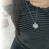 Twinkle Heart Clock Long Necklace