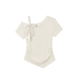 Arielle Bow Strap Ruched Top