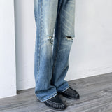 Vintage Distressed Wide Jeans