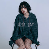 Rhinestone Camo Hoodie - CHARCOAL
