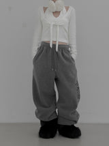 Winter Lettering Fleece Pants