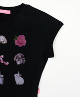 グラフィッククロップTシャツ ブラック