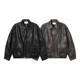 Washing big pocket leather jacket