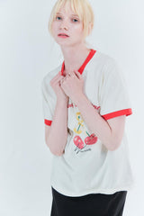 Cherry ringer t-shirt_cream/red