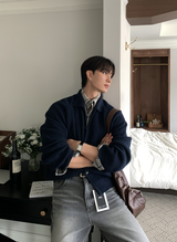 クレートグレイウォッシュドセミワイドデニムパンツ
