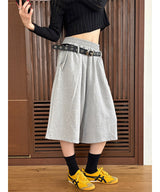 [Unisex] ベルト付きスウェットバミューダパンツ(3color)