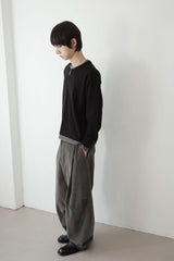 volume curved corduroy pants