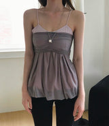 [ enigmatic purple💜 ] dusty violet volume tank top