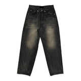 Dark washing wide pants