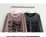 ロゼカラーダンガラカラーマッチングレタリングルーズフィットロングスリーブTシャツ