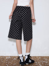 rirri 25 Spring/Summer Collection - Casual Black & White Polka Dot Cropped Pants (High-Density 100% Cotton)