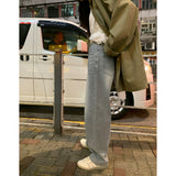 lobbed wide denim pants