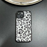 [MADE][Glass Bumper Case] Heart Leopard Drawing Case ⋆ Light Gray