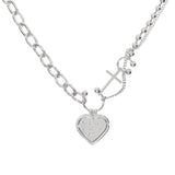 Double Heart Cross Necklace