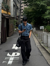 Ron western denim short-sleeved shirt