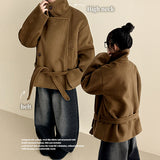 Pony Thick Belt Double High Neck Coat