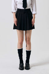 SWAN PLEATS SKIRT PANTS / BLACK