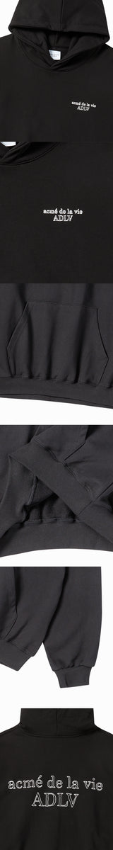 25FW BORDER LINE BASIC LOGO HOODIE BLACK