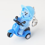 biker monster Key chain blue