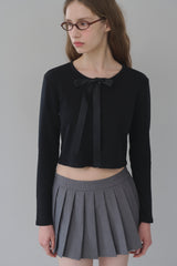  Ribbon Cardigan - Black