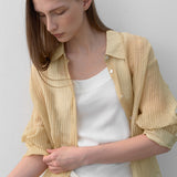 (BL-4313)ESSENTIAL MONA PLEATS SHIRT