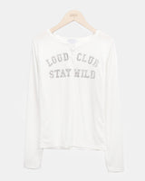 クインテットレターボタンロングスリーブTシャツ