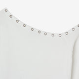 Studded Off-Shoulder White