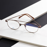 Knouun Round titanium glasses CODE. 101. C Pink Brown