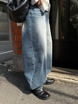 Fit balloon wide denim pants