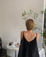 linen sleeveless (black)
