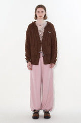 Relaxed and casual loose-fitting straight-leg pink pants, casual trousers