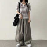 Roa Baslock Nylon Cargo Wide Pants