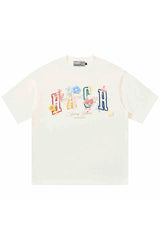 ヤーンフラワーグラフィックTシャツ