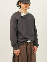 LOOR サイドヘンリーネッククロップロングスリーブ