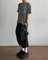 ホルダーピンタックバミューダスウェットパンツ